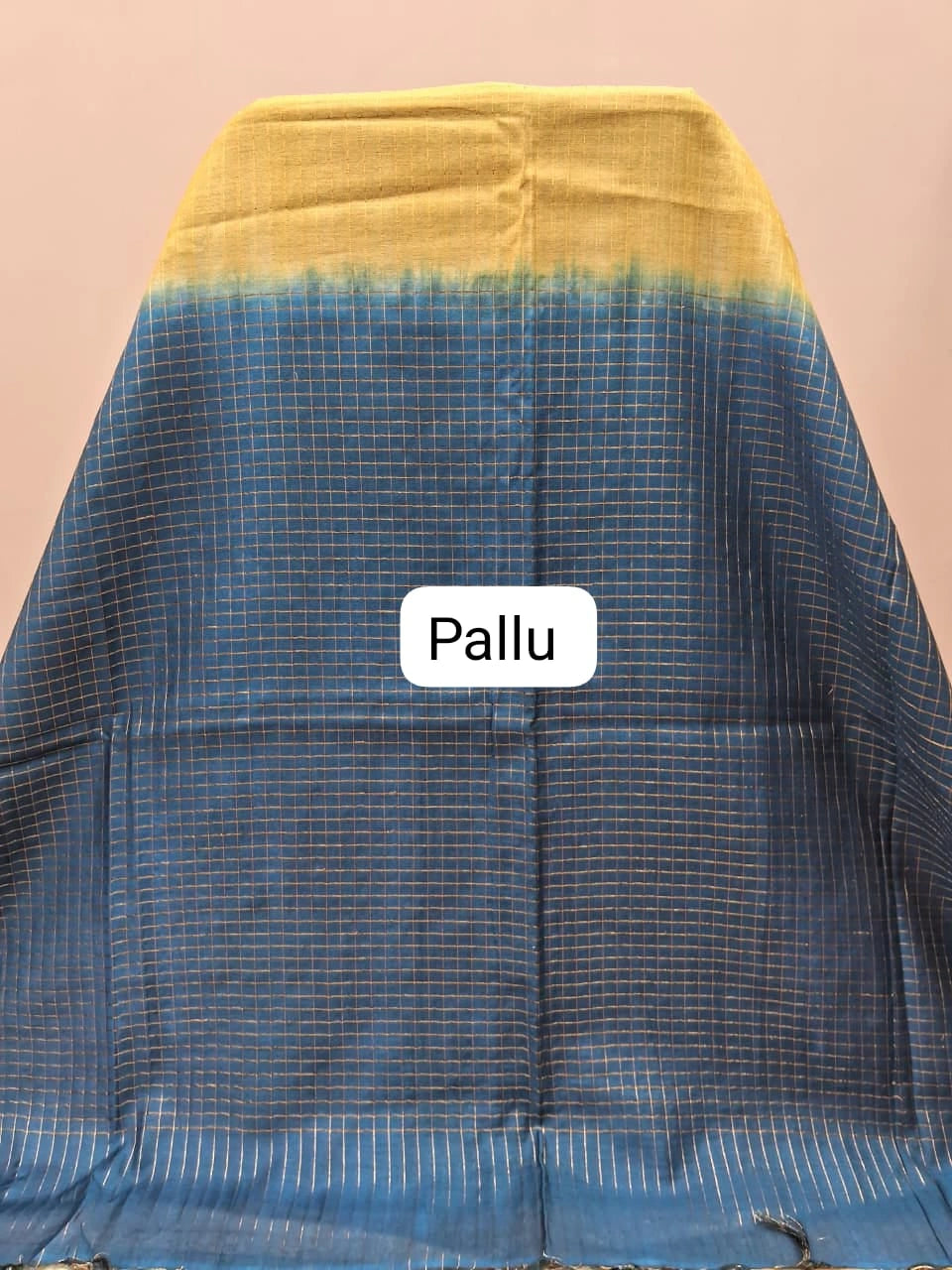 Mango Yellow Bamboo Silk Saree pallu
