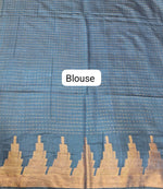Mango Yellow Bamboo Silk Saree blouse