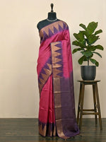 Magenta Pink Bamboo Silk Saree 
