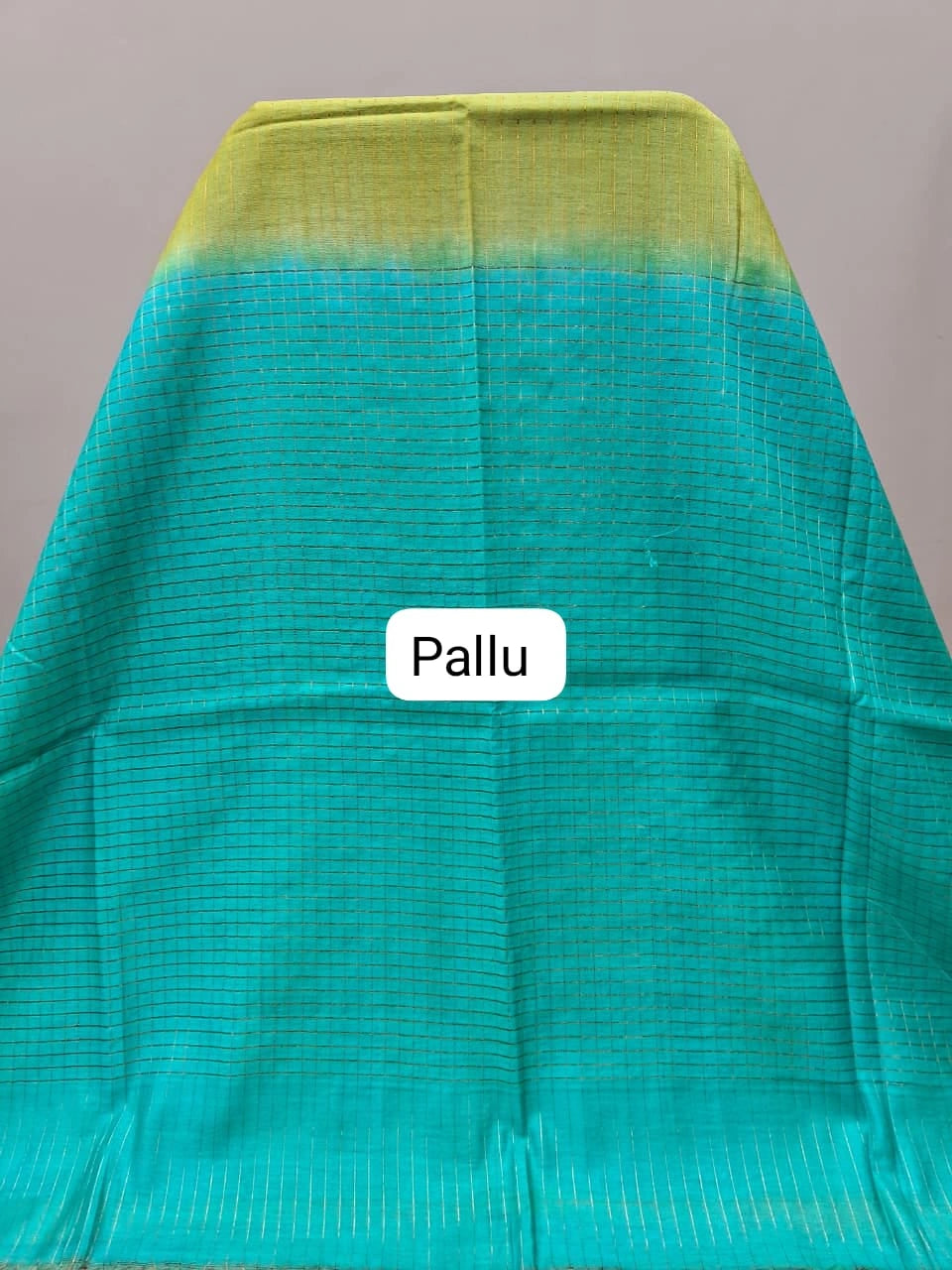 Lemon Yellow Bamboo Silk Saree pallu
