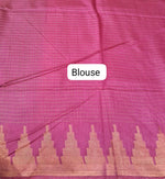 Olive Green Bamboo Silk Saree blouse