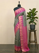 Olive Green Bamboo Silk Saree 