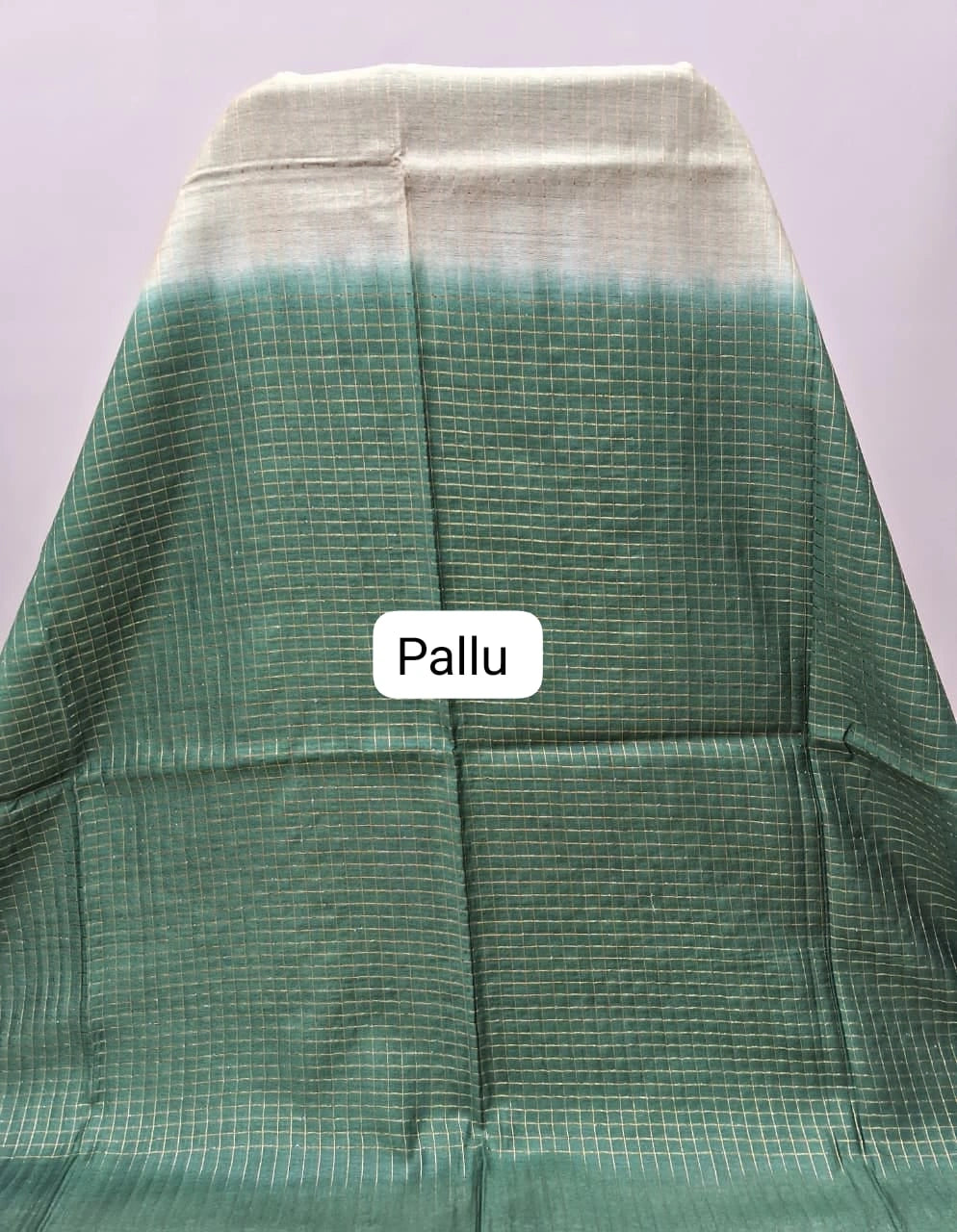 Cream Bamboo Silk Saree pallu