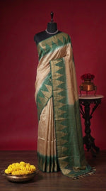 Cream Bamboo Silk Saree 