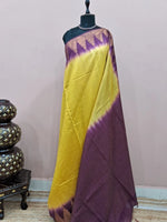 Citron Yellow Bamboo Silk Saree 