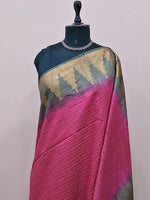 Rani Pink Bamboo Silk Saree 1