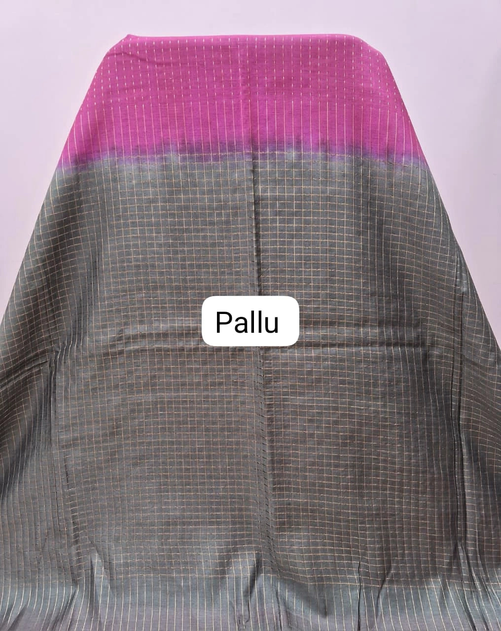 Rani Pink Bamboo Silk Saree pallu