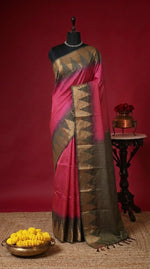 Rani Pink Bamboo Silk Saree 