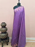 Purple Bamboo silk saree 