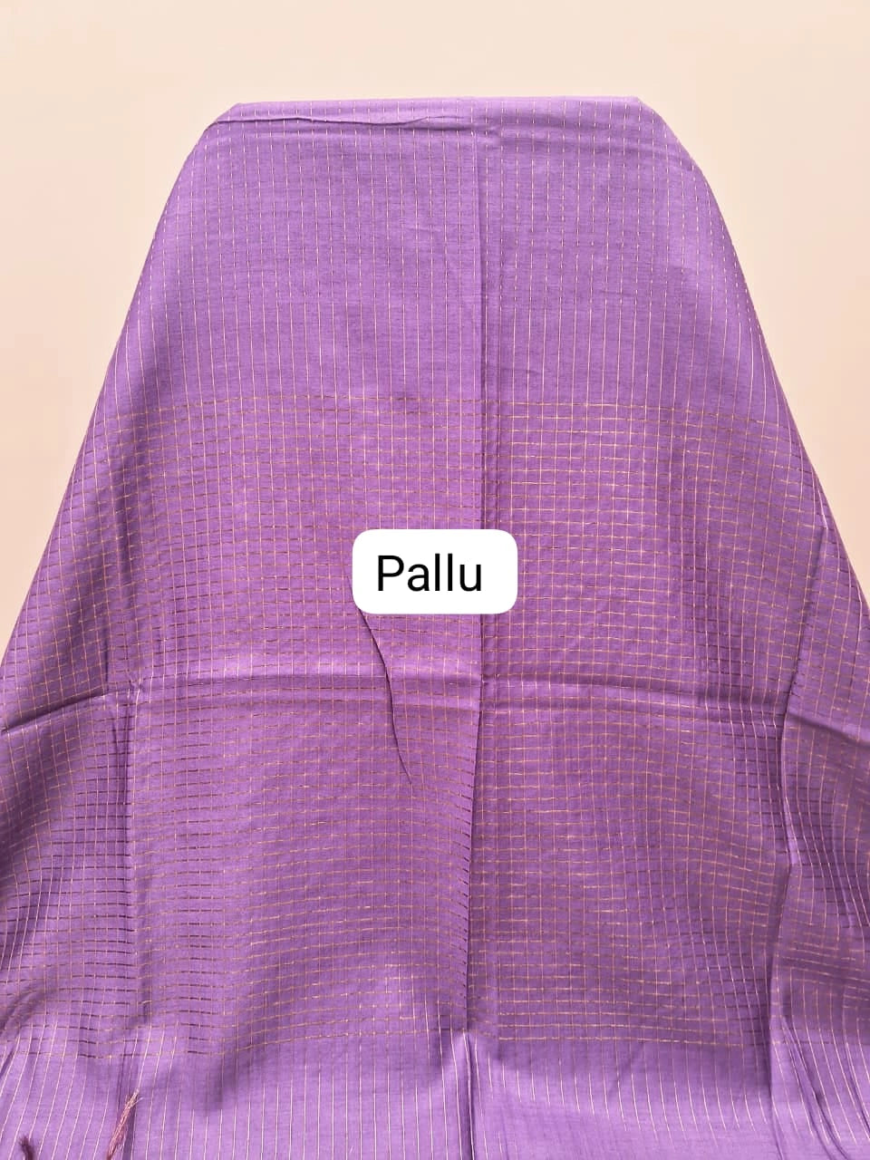 Purple Bamboo silk saree pallu