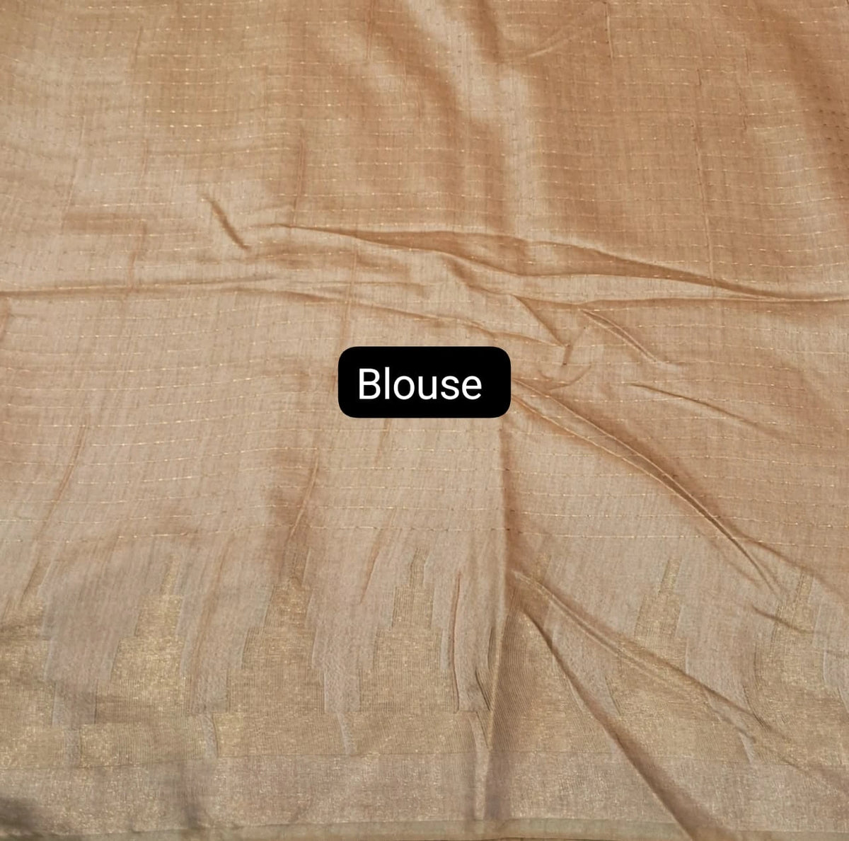 Dark beige bamboo silk saree blouse