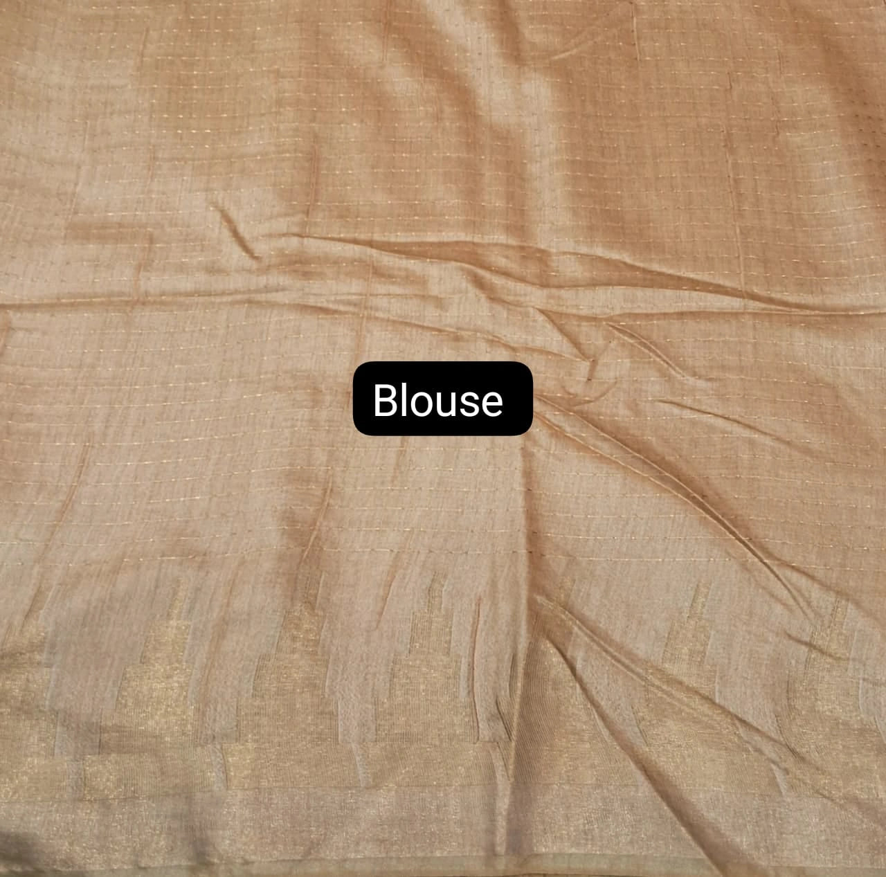 Dark beige bamboo silk saree blouse
