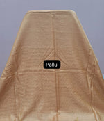Dark beige bamboo silk saree pallu