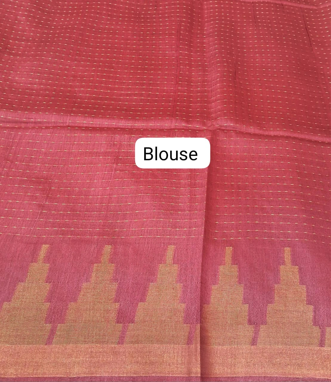 Brick red bamboo silk saree blouse
