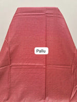Brick red bamboo silk saree pallu