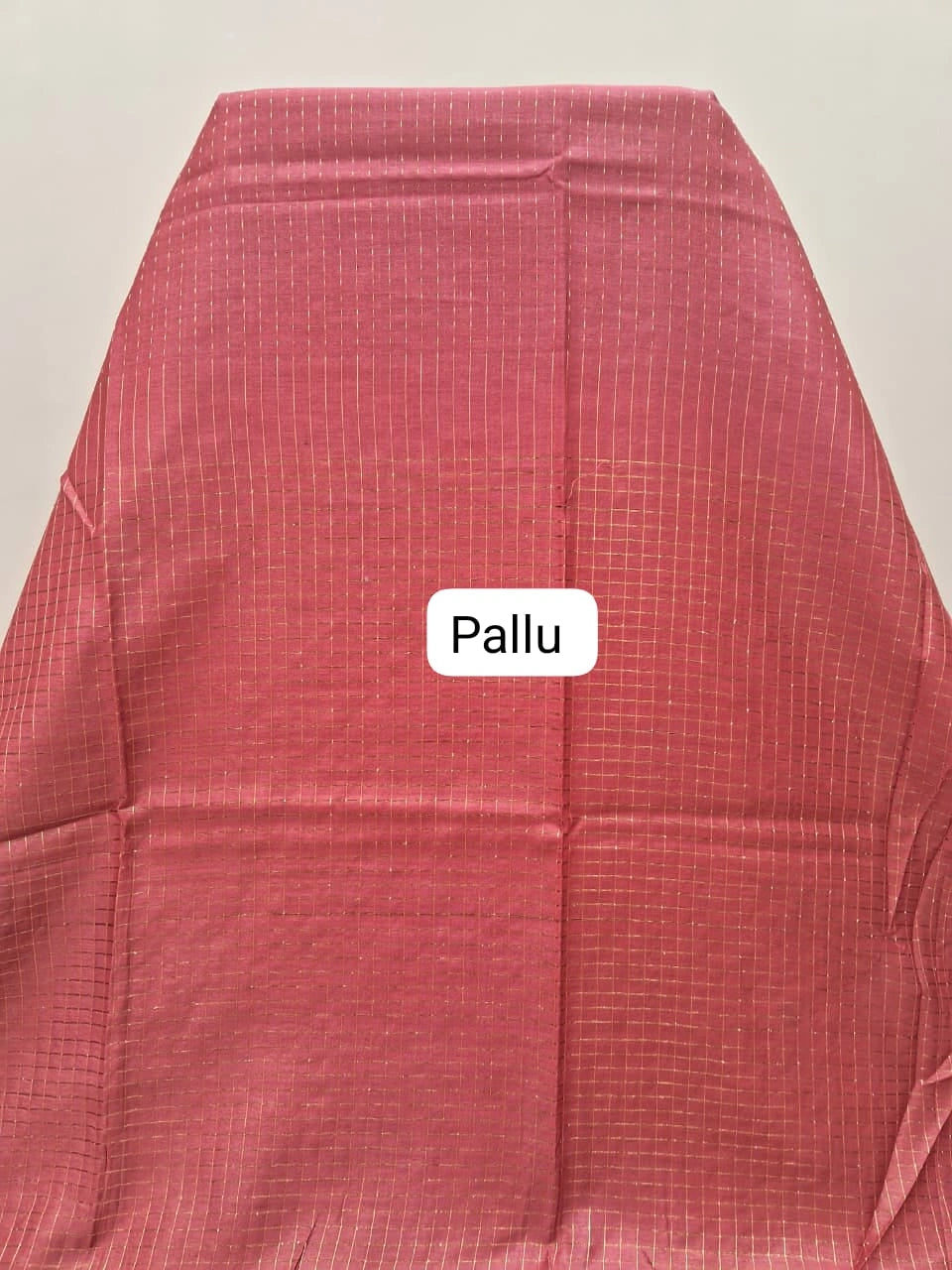 Brick red bamboo silk saree pallu