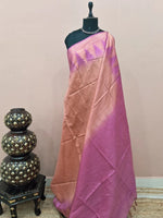 Beige bamboo silk saree 