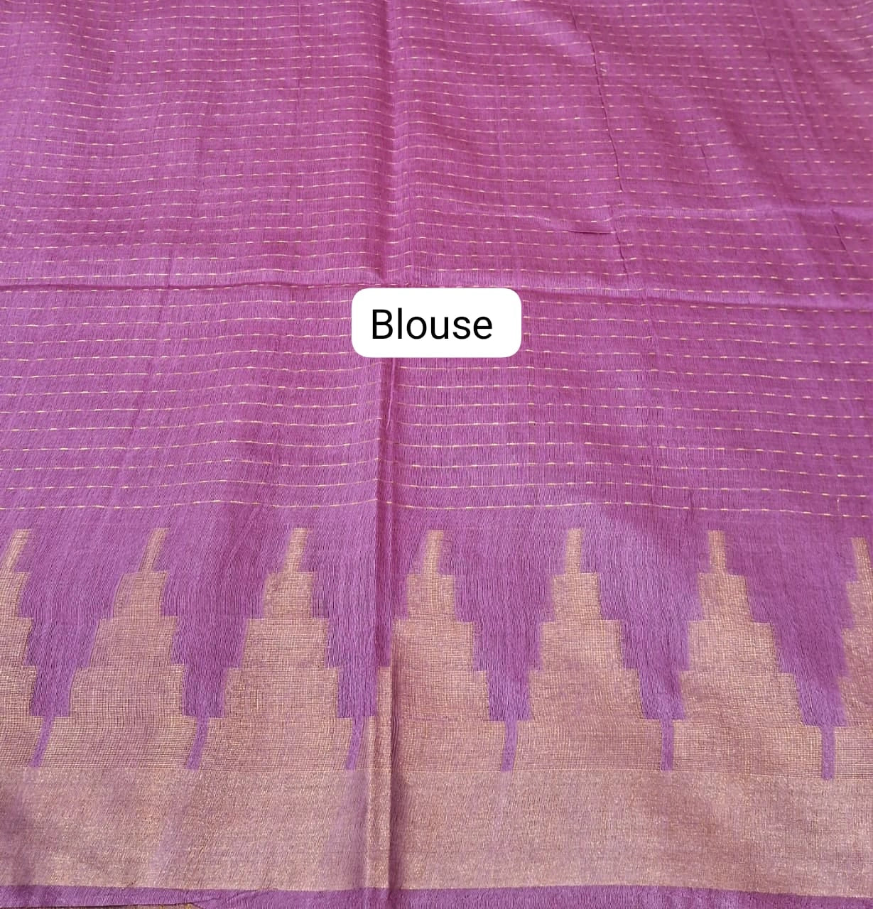 Beige bamboo silk saree blouse