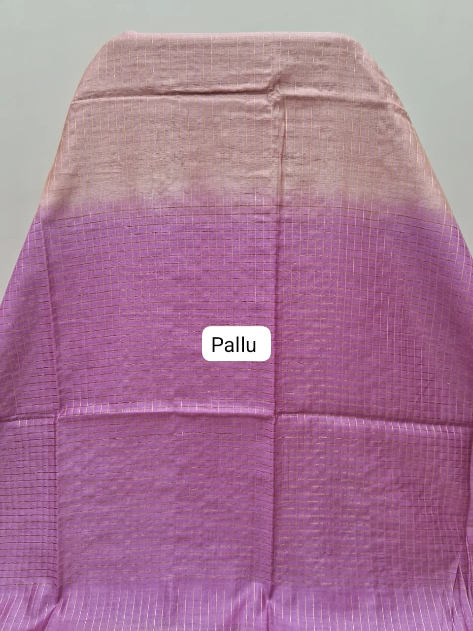 Beige bamboo silk saree pallu