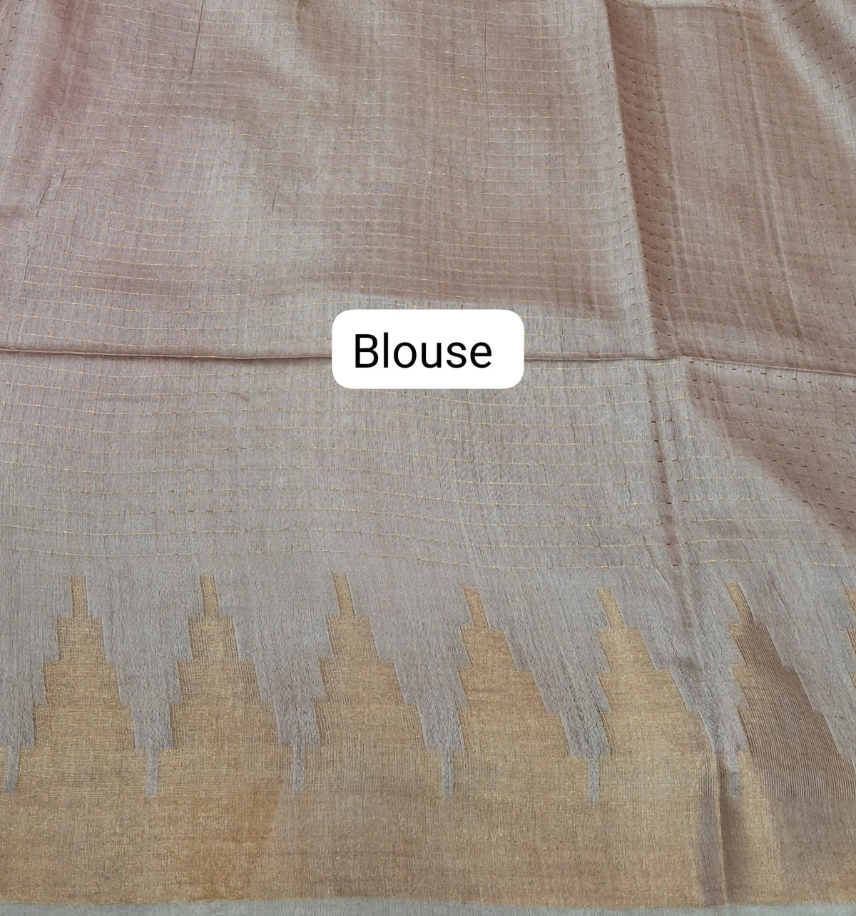 Baby pink bamboo silk saree blouse