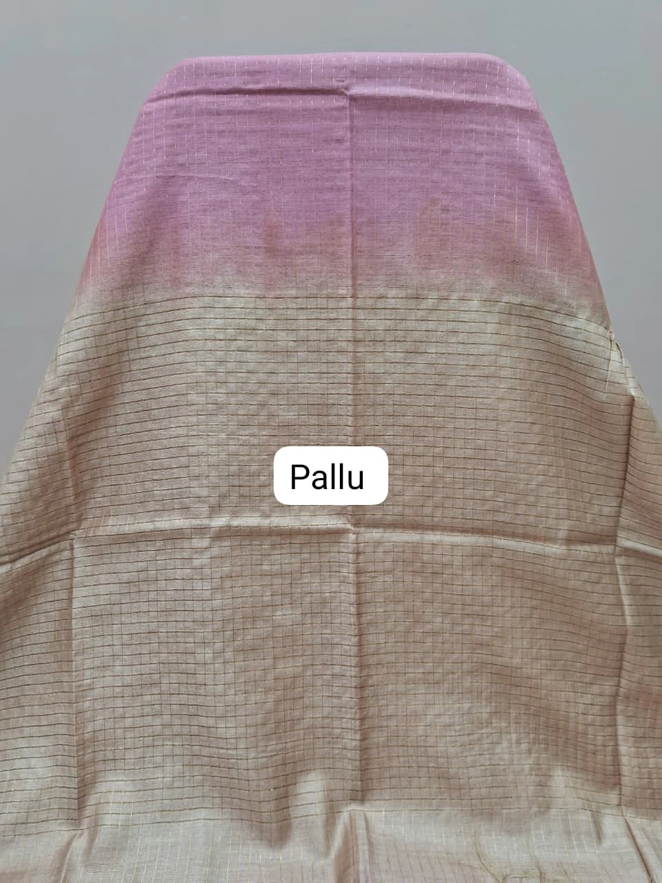 Baby pink bamboo silk saree pallu