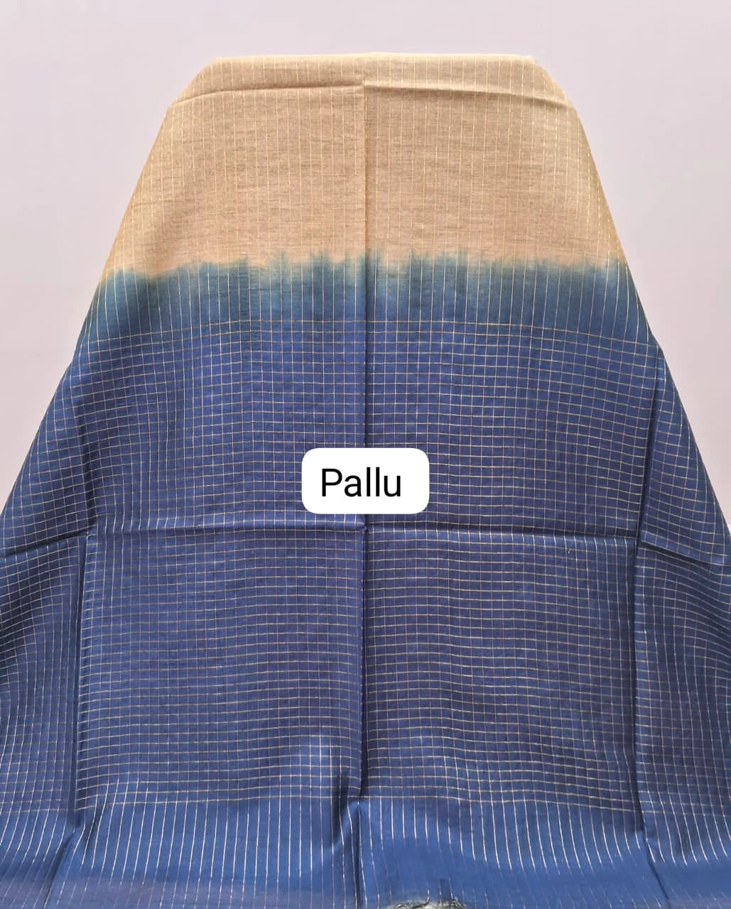 Mustard yellow bamboo silk saree pallu