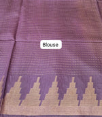 Mango yellow bamboo silk saree blouse