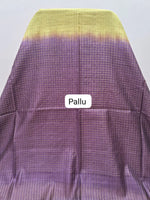 Mango yellow bamboo silk saree pallu