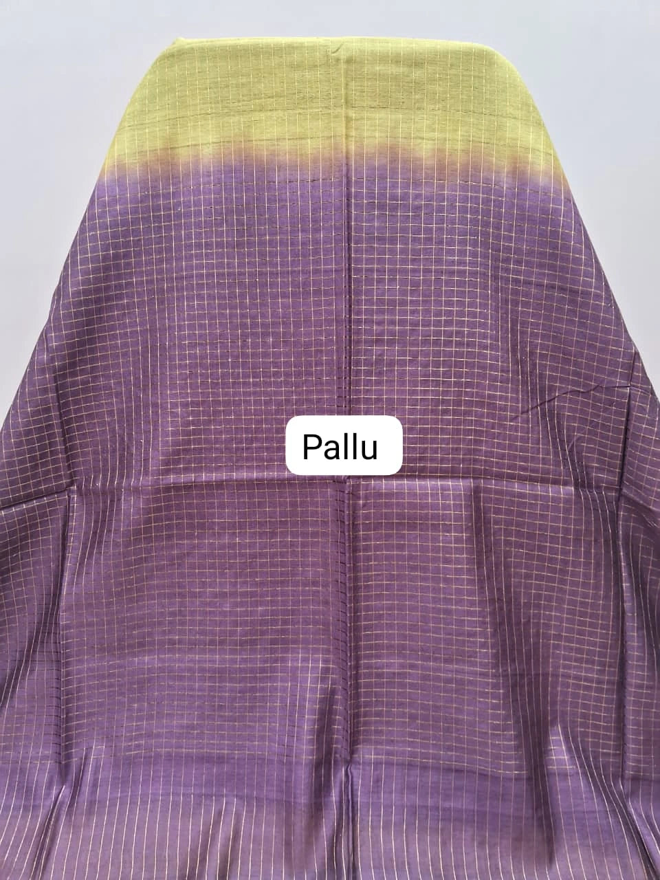 Mango yellow bamboo silk saree pallu
