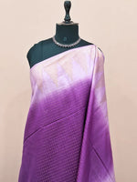 Purple bamboo silk saree 1
