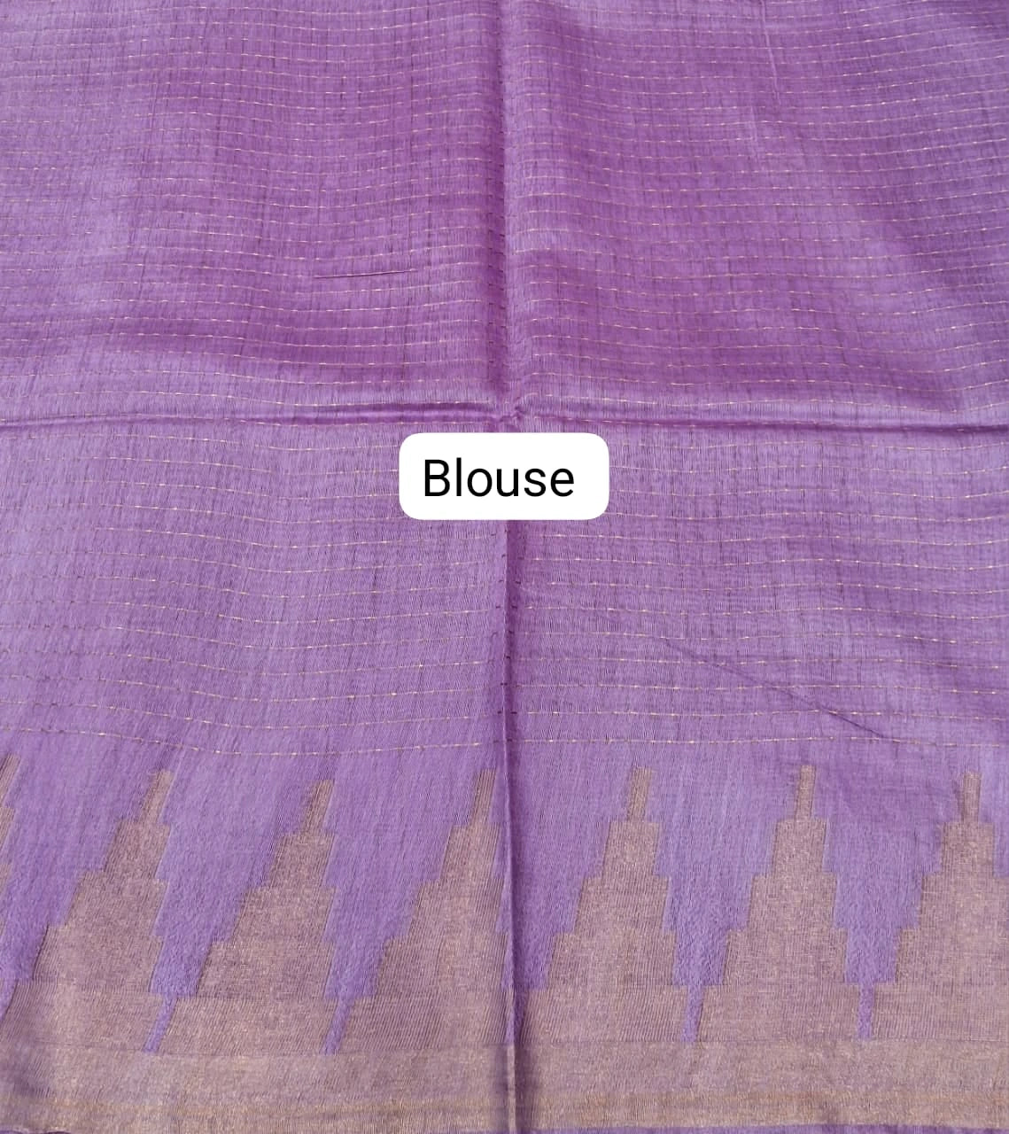 Purple bamboo silk saree blouse