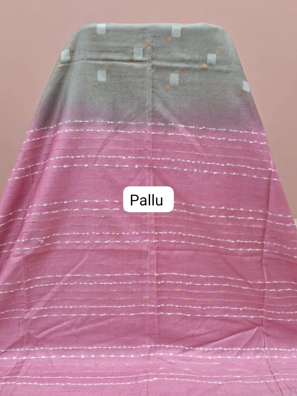 Pista green Bamboo Silk Saree pallu