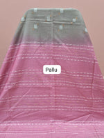 Pista green Bamboo Silk Saree pallu