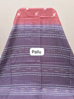 Reddish Pink Bamboo Silk Saree pallu