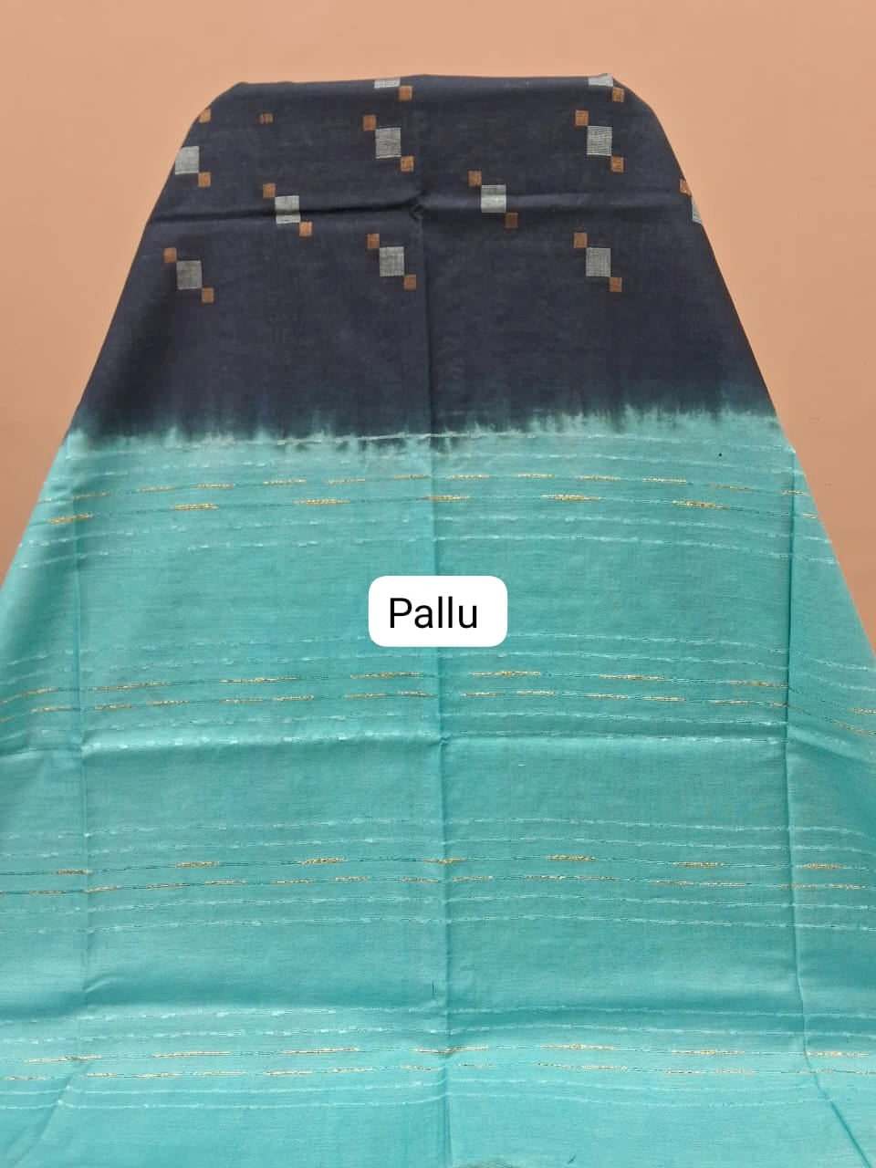 Blue Bamboo Silk Saree pallu