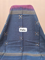 Dark Onion Pink Zari-Checked Bamboo Silk Saree pallu