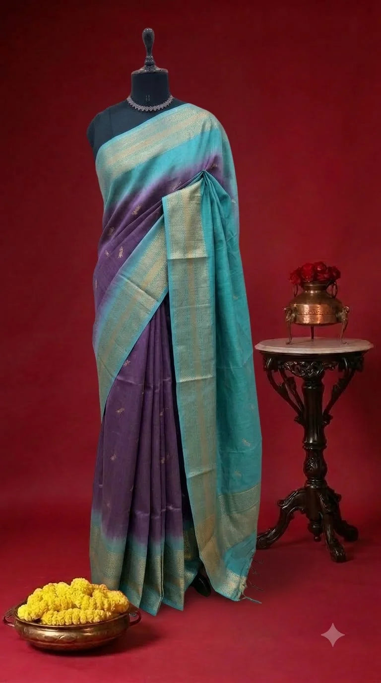 Light Purple Bamboo Silk Saree 