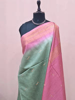 Light Green Bamboo Silk Saree 1