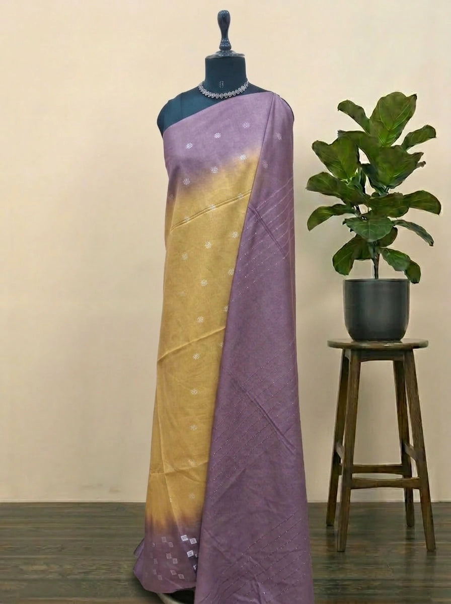 Olive Green Bamboo Silk Saree 