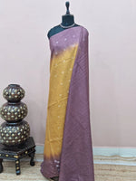 Olive Green Bamboo Silk Saree 
