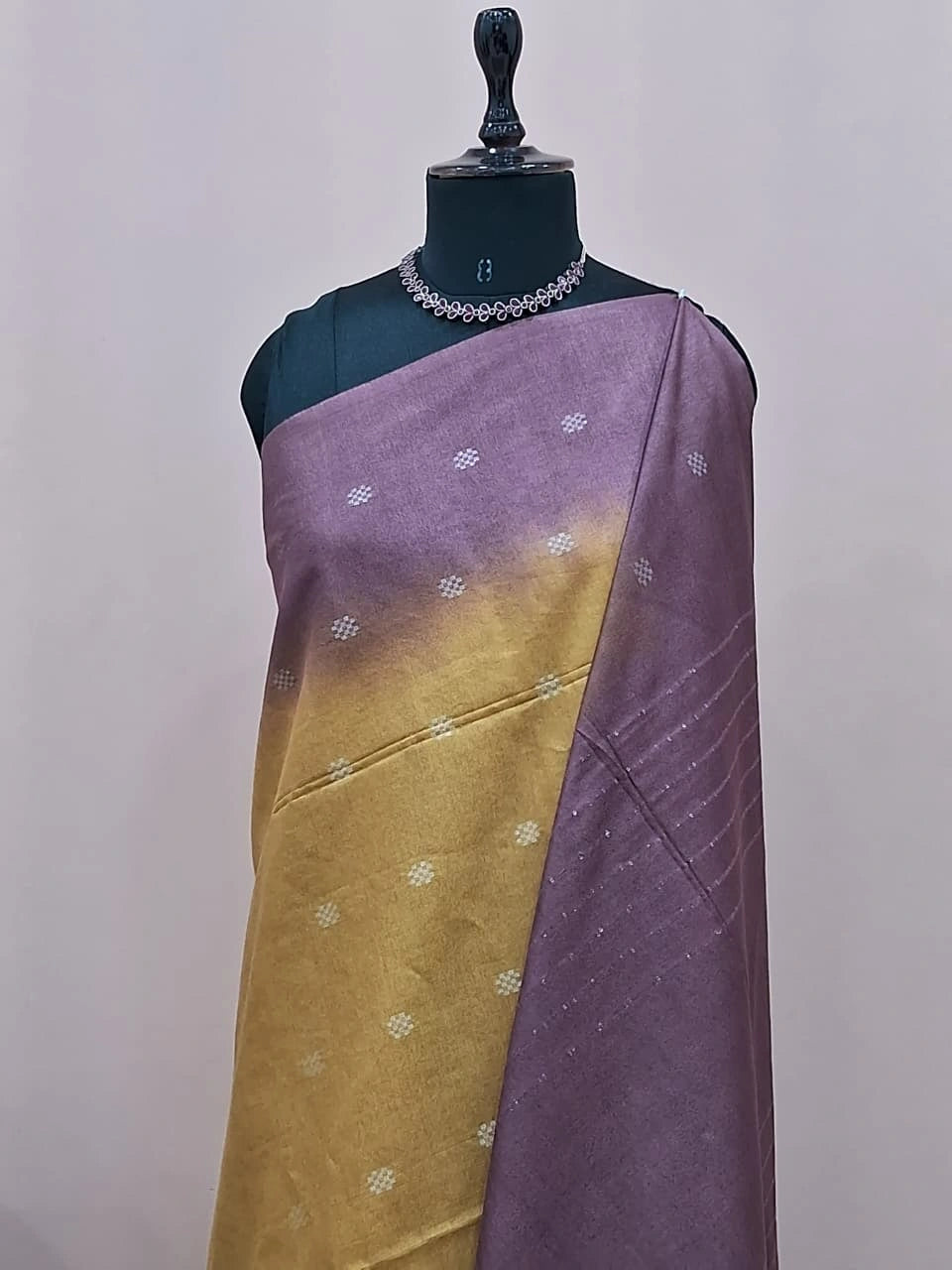 Olive Green Bamboo Silk Saree 1