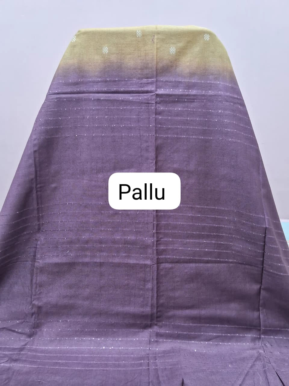 Olive Green Bamboo Silk Saree pallu