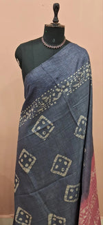 Elephant Grey Bamboo Silk Saree 1