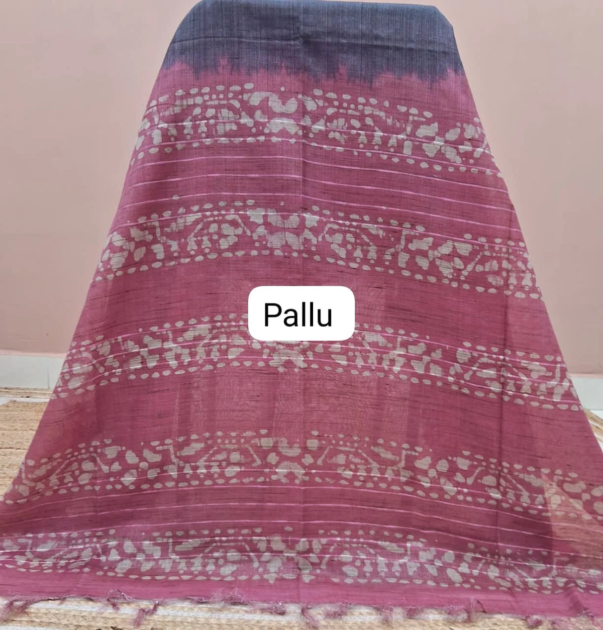 Elephant Grey Bamboo Silk Saree  2