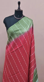 Reddish Pink Bamboo Silk Saree 1