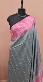 Grey Bamboo Silk Saree 1