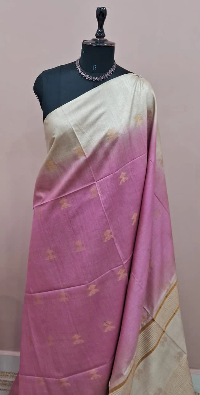 Light Pink Bamboo Silk Saree 1