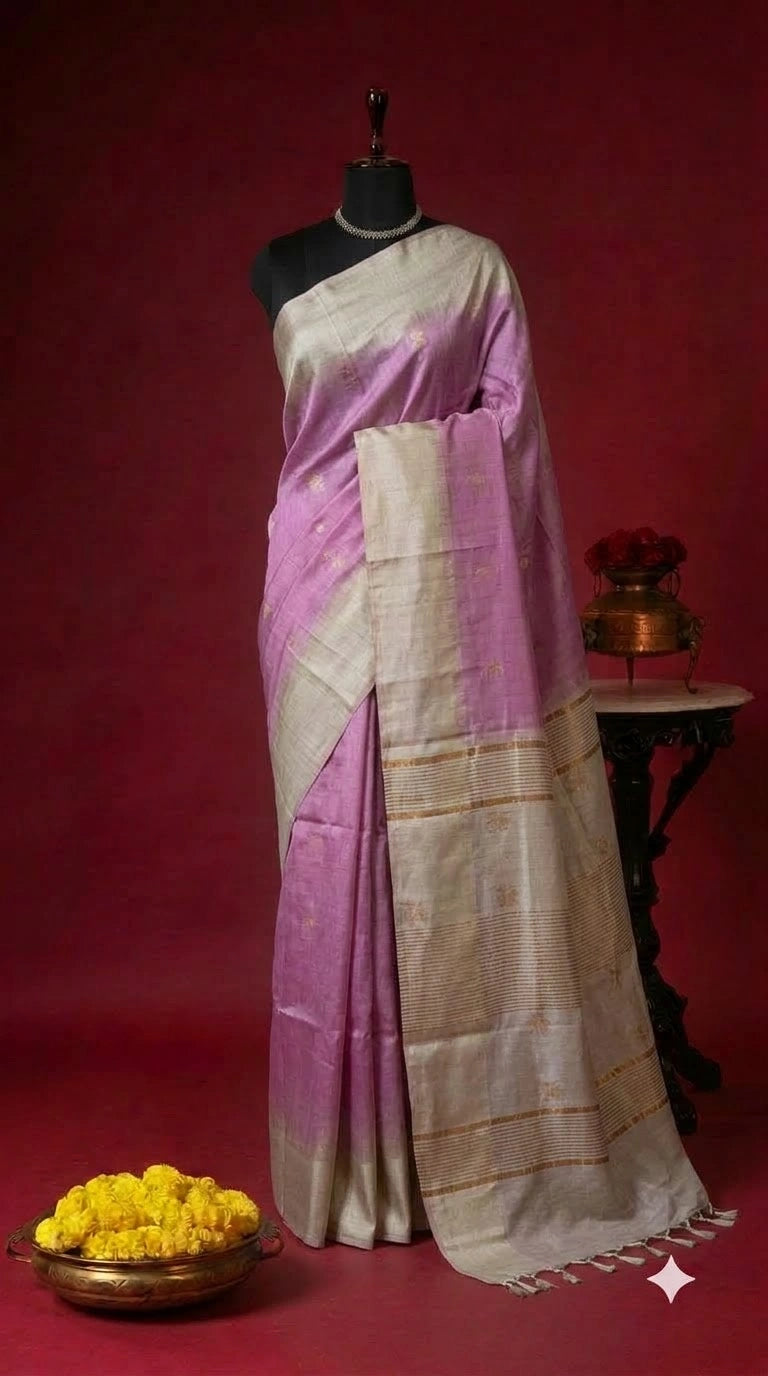 Light Pink Bamboo Silk Saree 