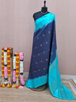 Ink Blue Bamboo Silk Saree 