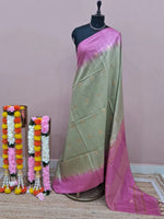 Sea Spray Green Bamboo Silk Saree 